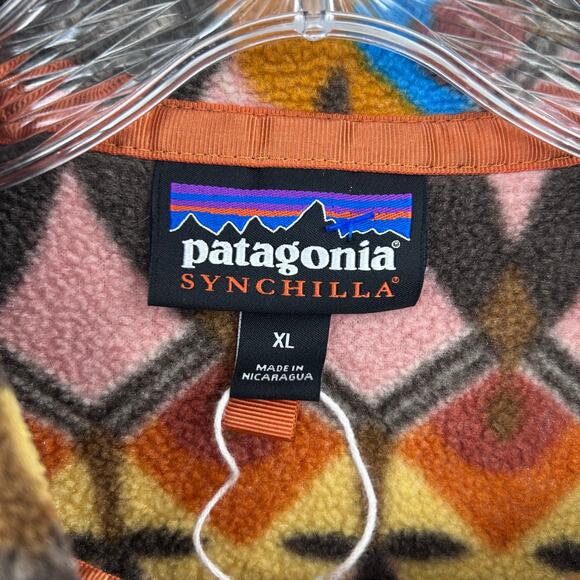 Patagonia Lightweight Synchilla Snap-T Fleece Companions Big Anthos Womens Sz XL - Picture 7 of 13